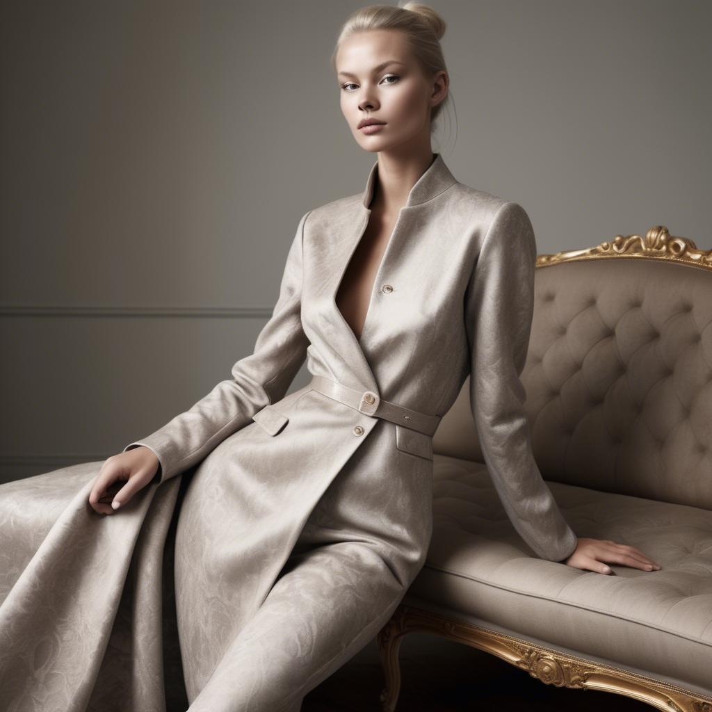 A stunning image of swedish model in luxurious fabrics.