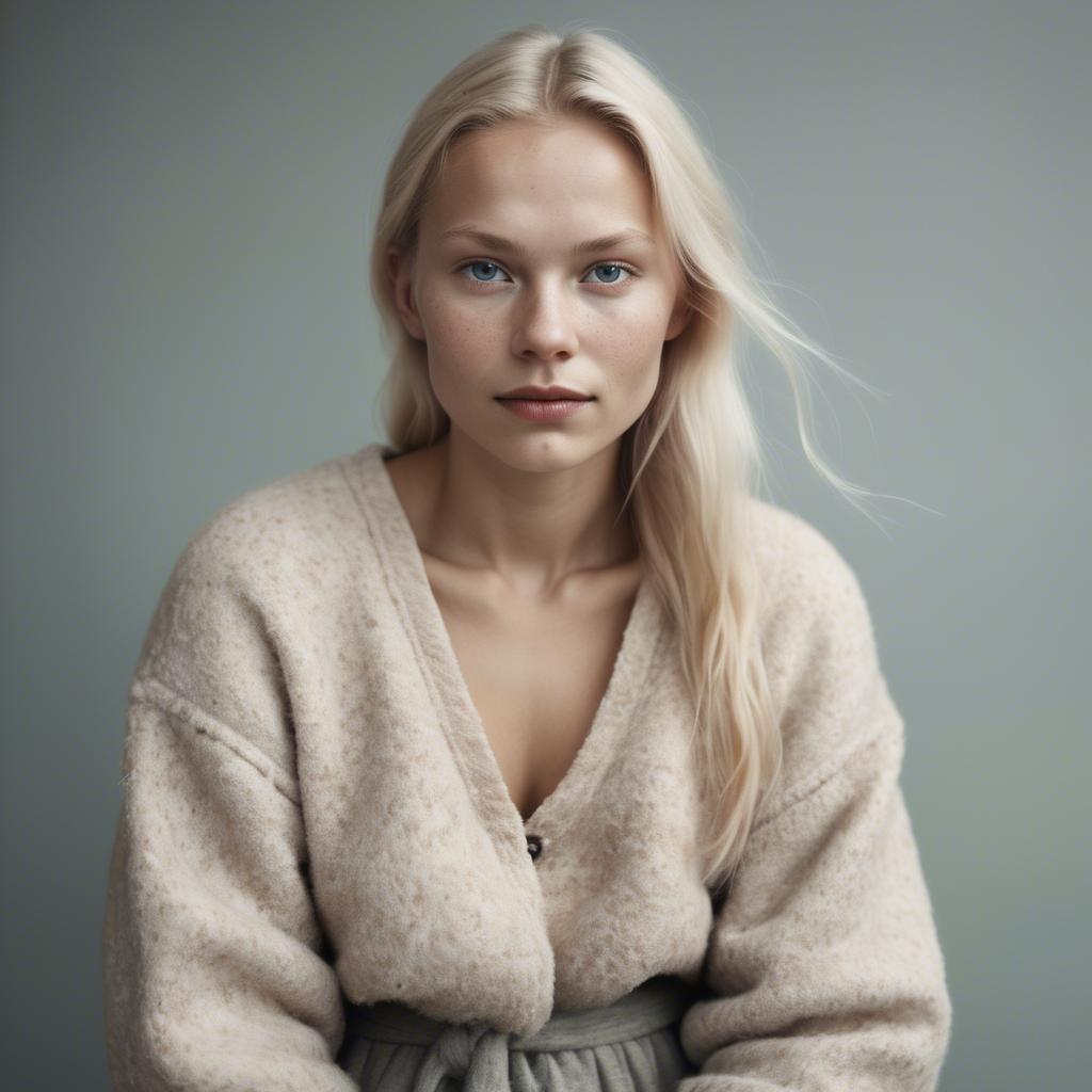 A stunning image of swedish woman in soft textures.