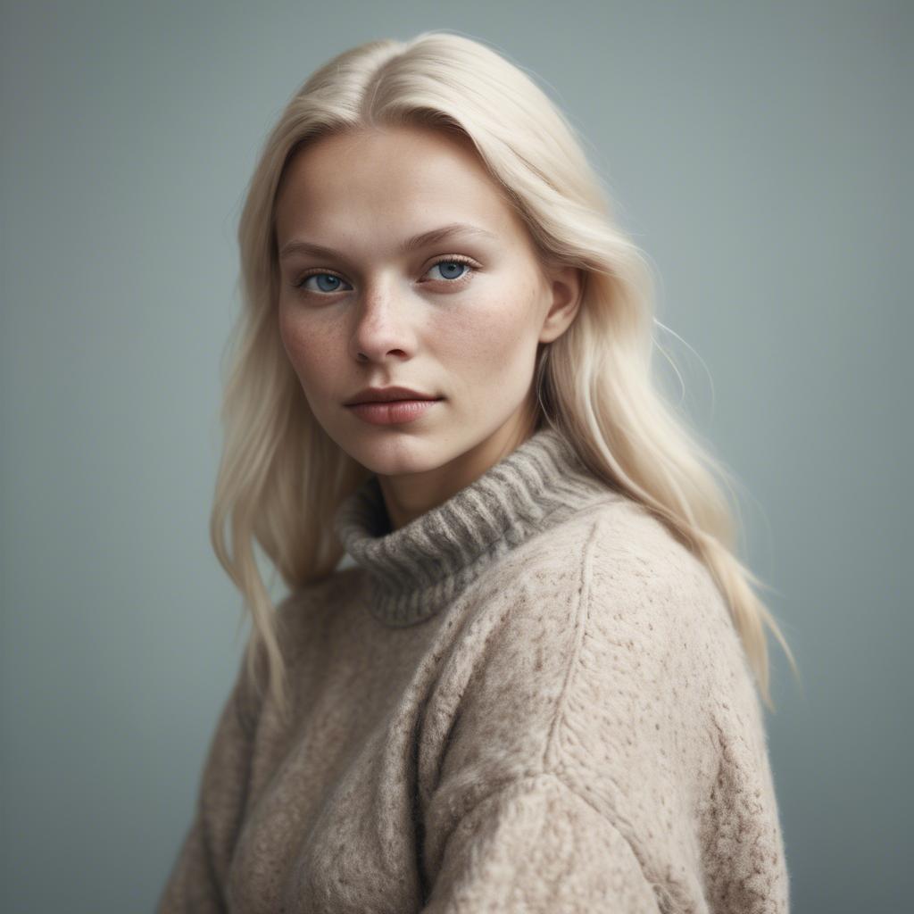 A stunning image of swedish woman in soft textures.