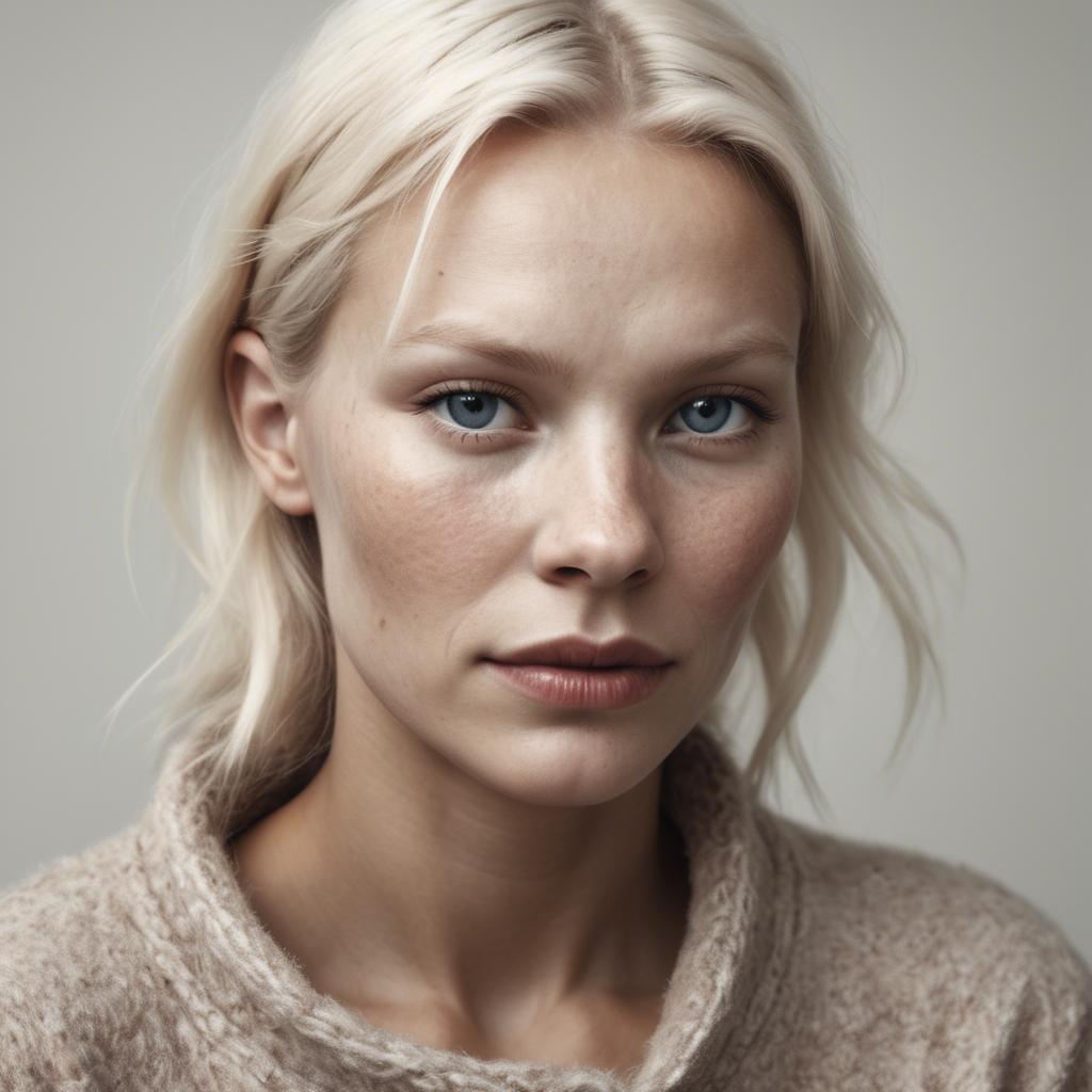 A stunning image of swedish woman in soft textures.