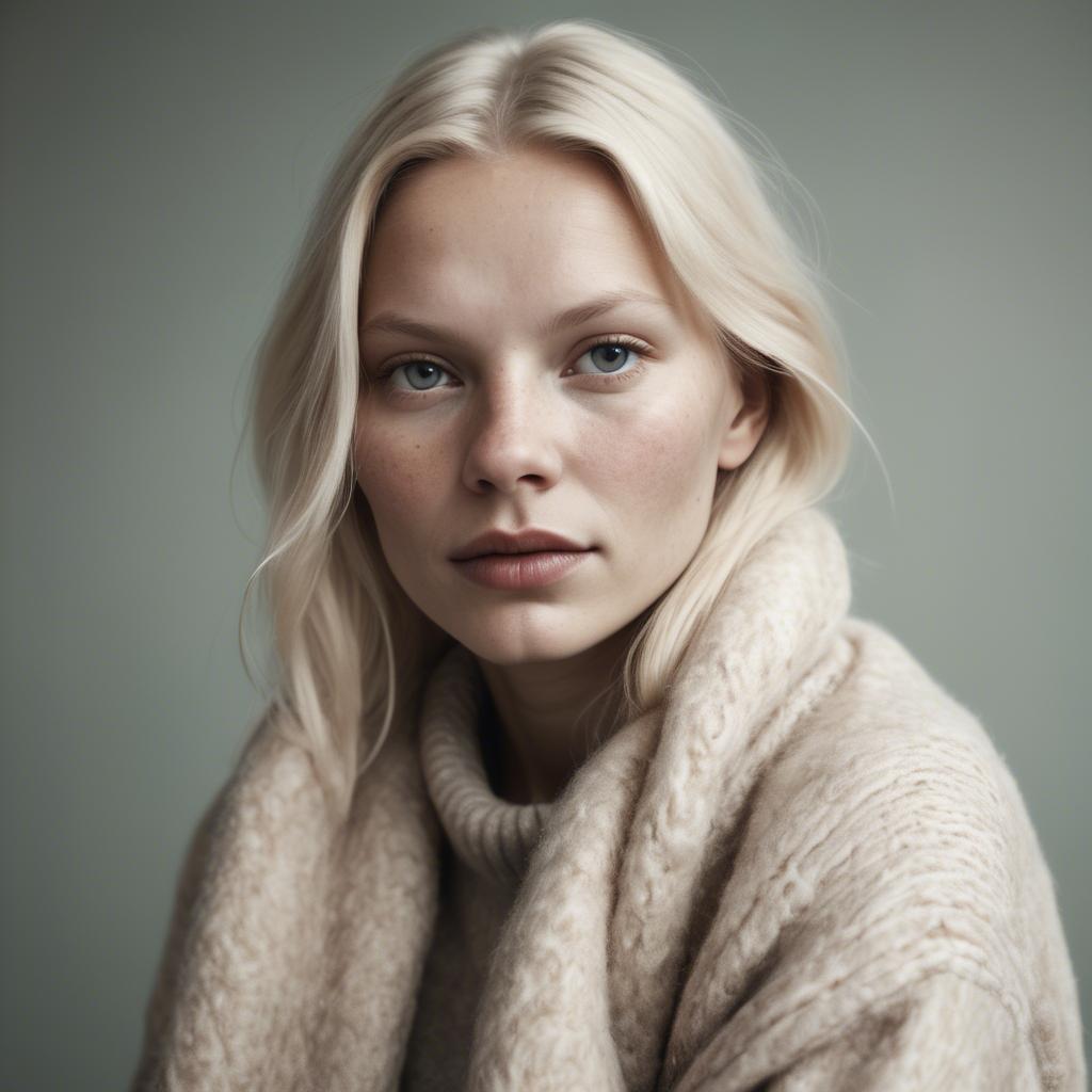 A stunning image of swedish woman in soft textures.