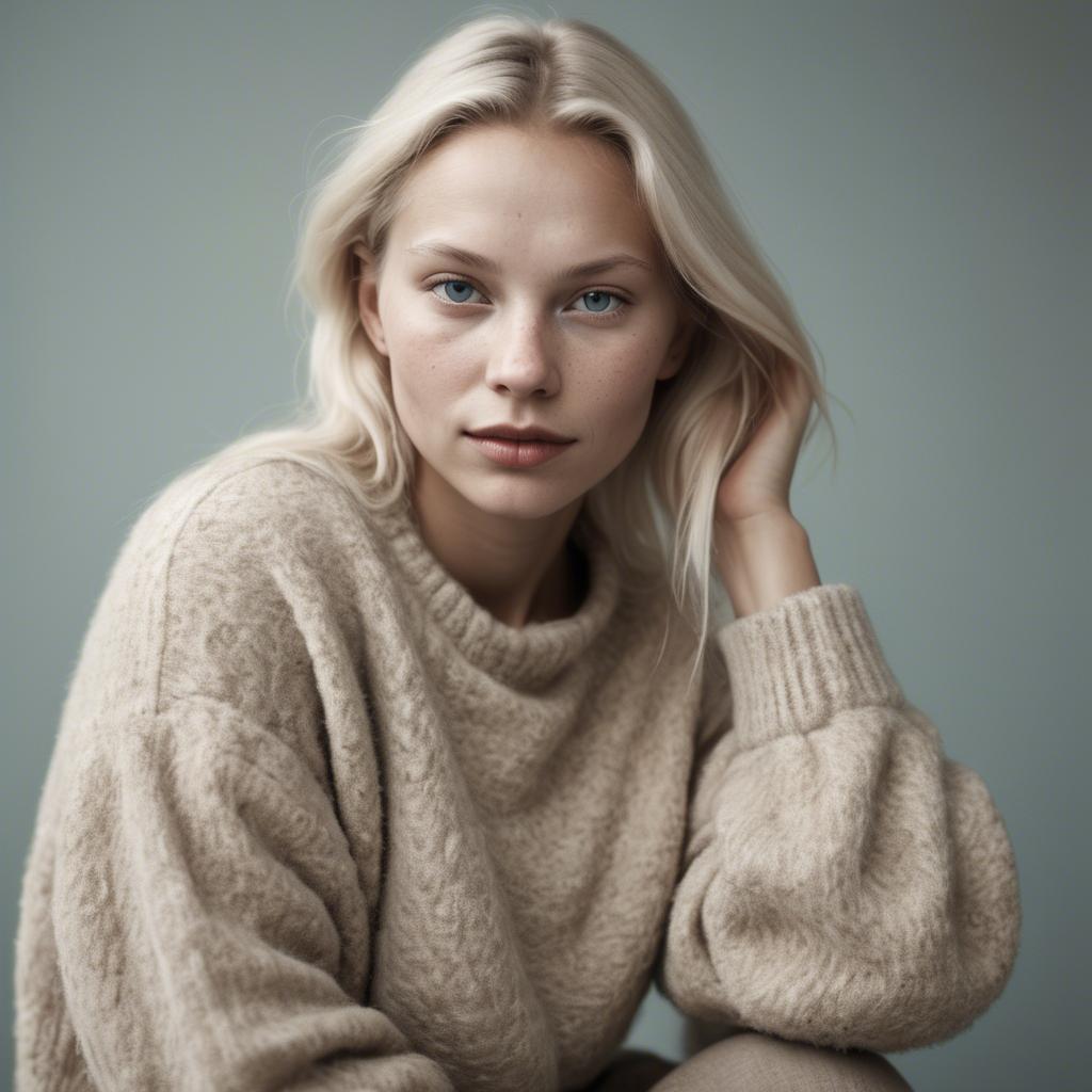A stunning image of swedish woman in soft textures.