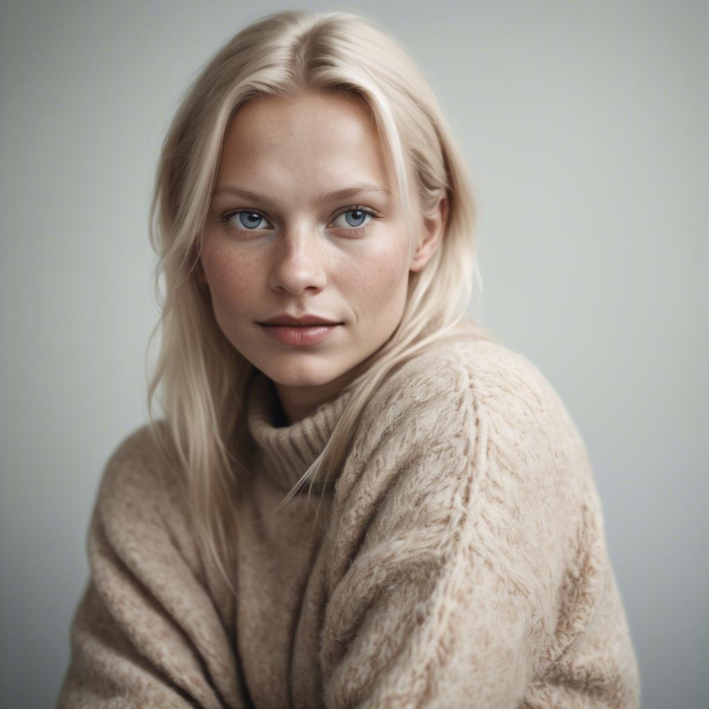 A stunning image of swedish woman in soft textures.