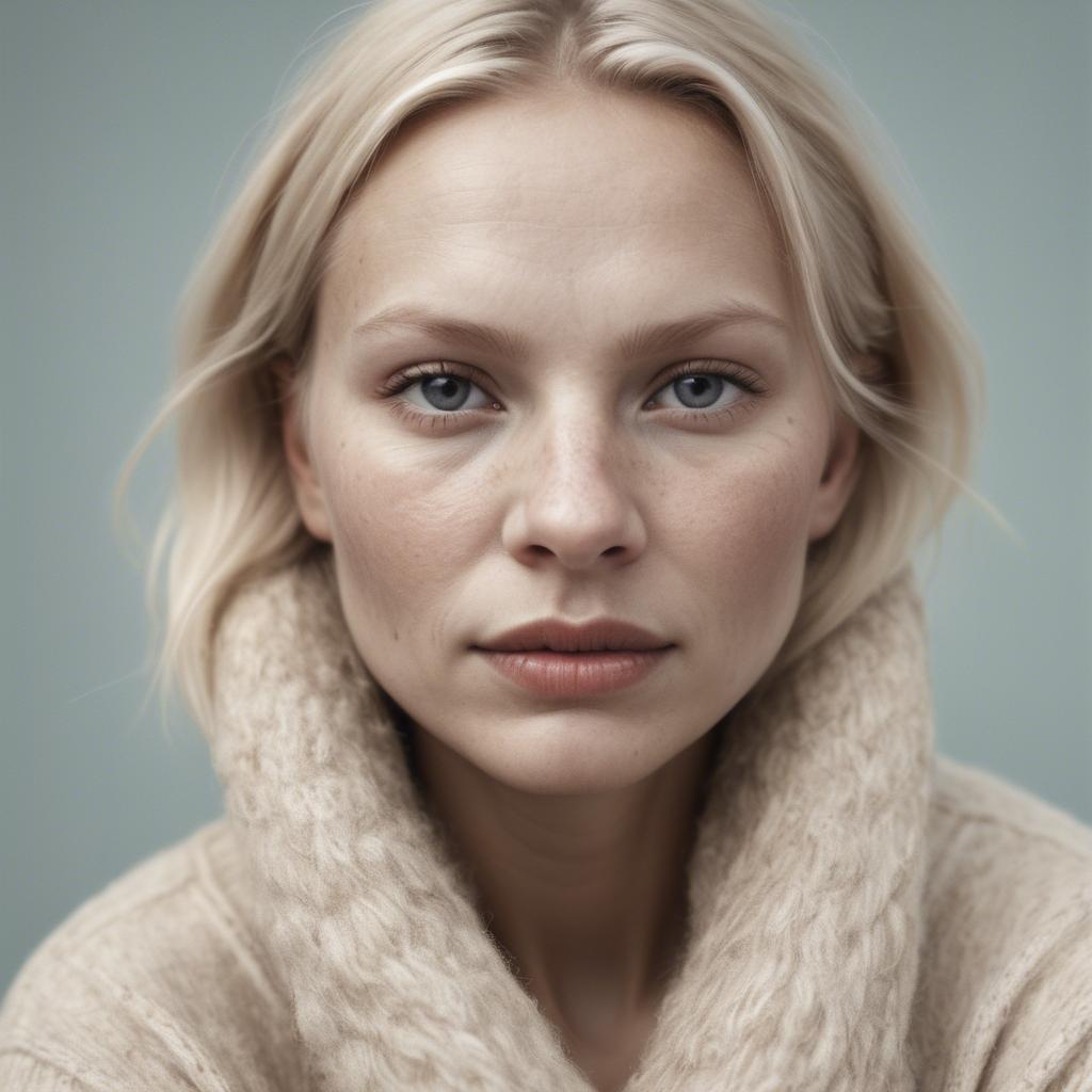 A stunning image of swedish woman in soft textures.