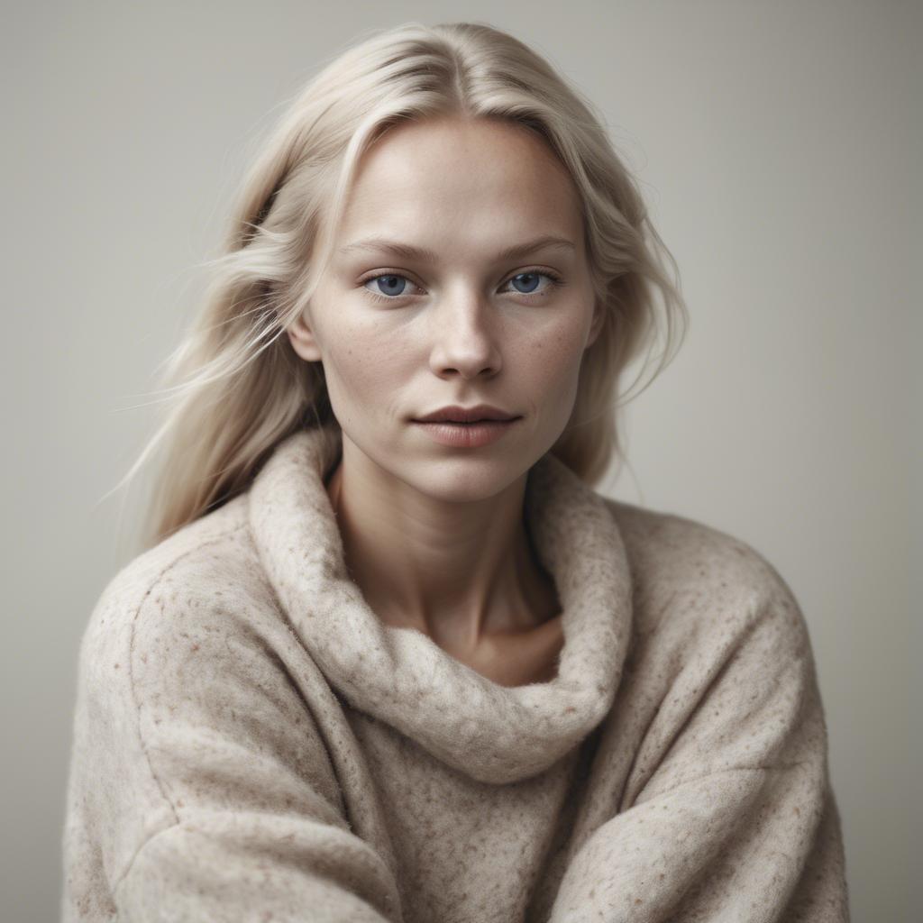 A stunning image of swedish woman in soft textures.