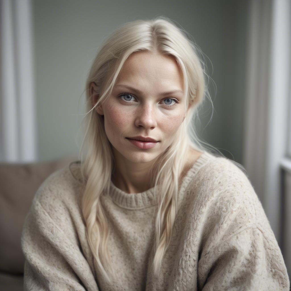 A stunning image of swedish woman in soft textures.