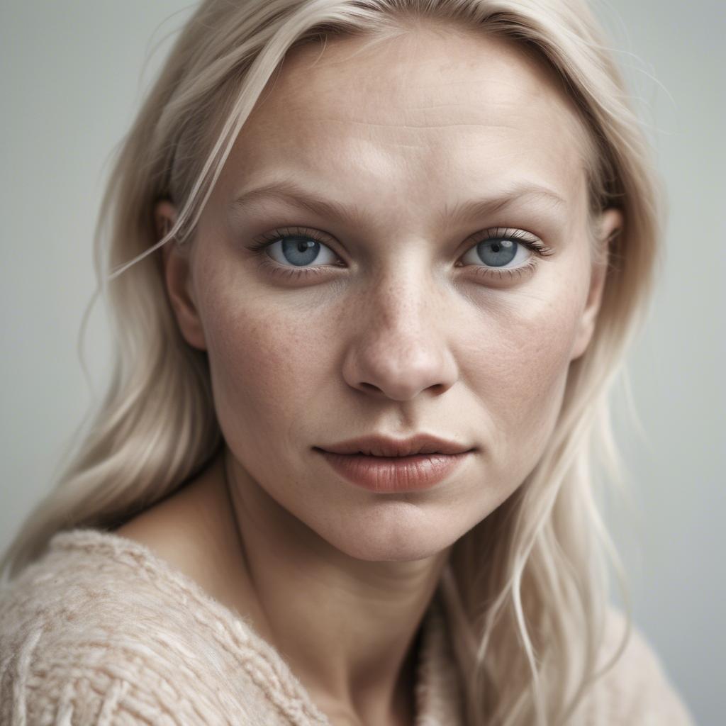 A stunning image of swedish woman in soft textures.