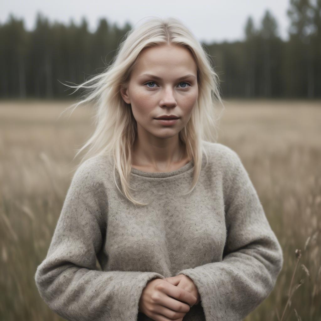 A stunning image of swedish woman in soft textures.