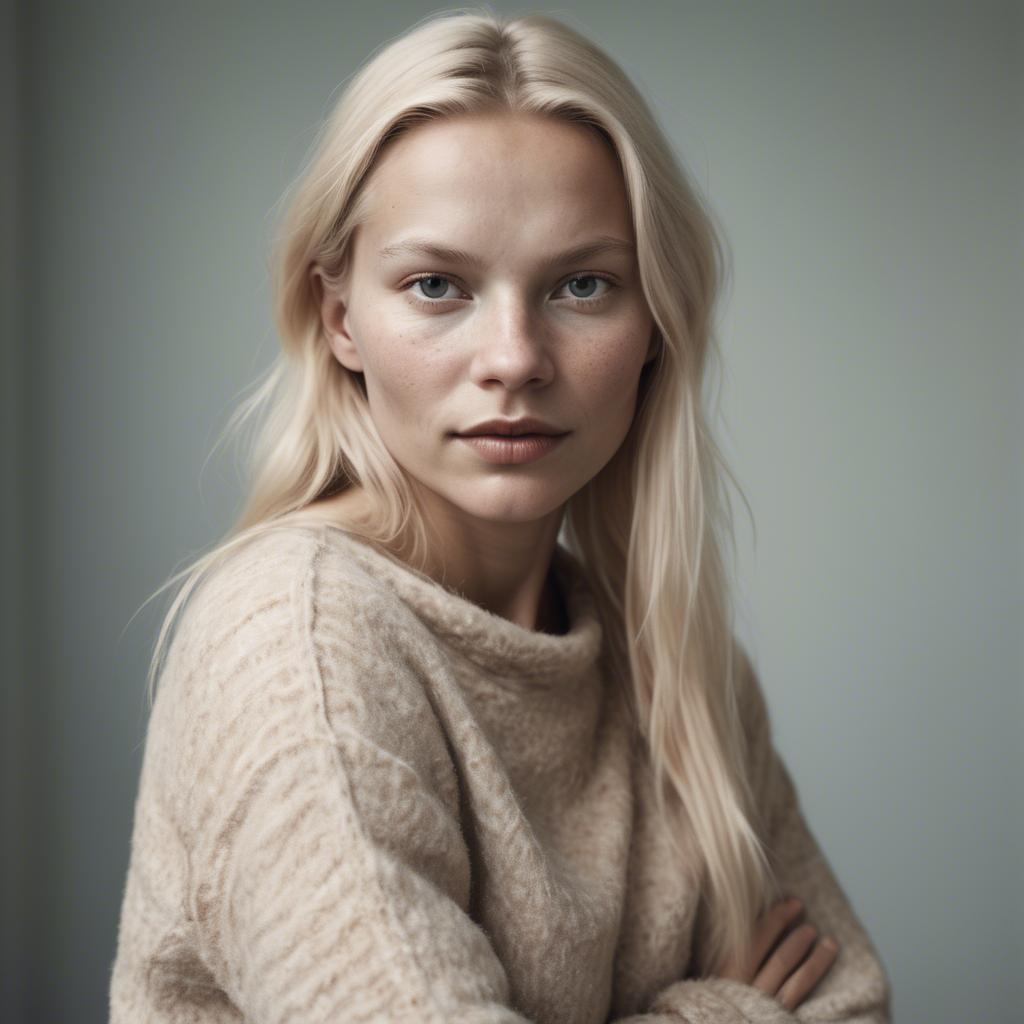 A stunning image of swedish woman in soft textures.