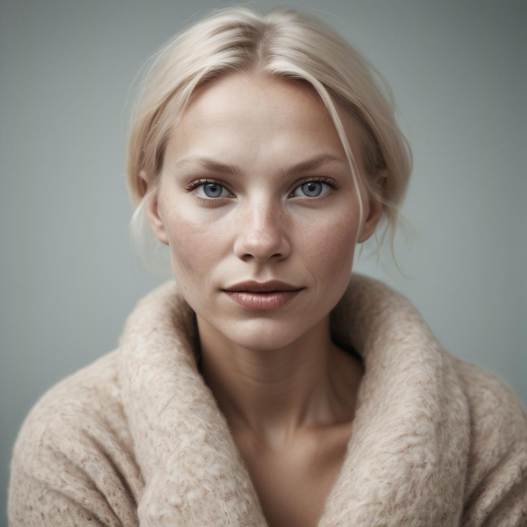 A stunning image of swedish woman in soft textures.