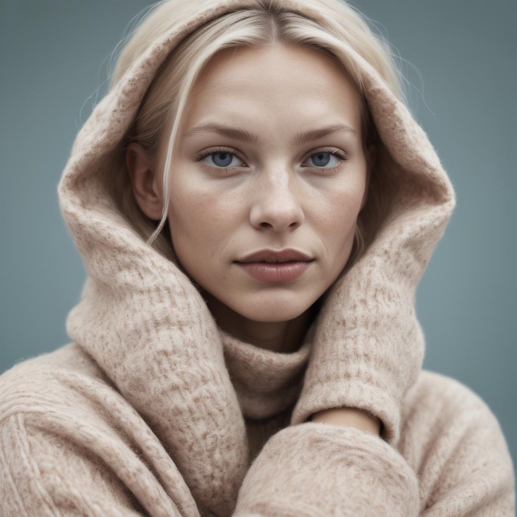A stunning image of swedish woman in soft textures.