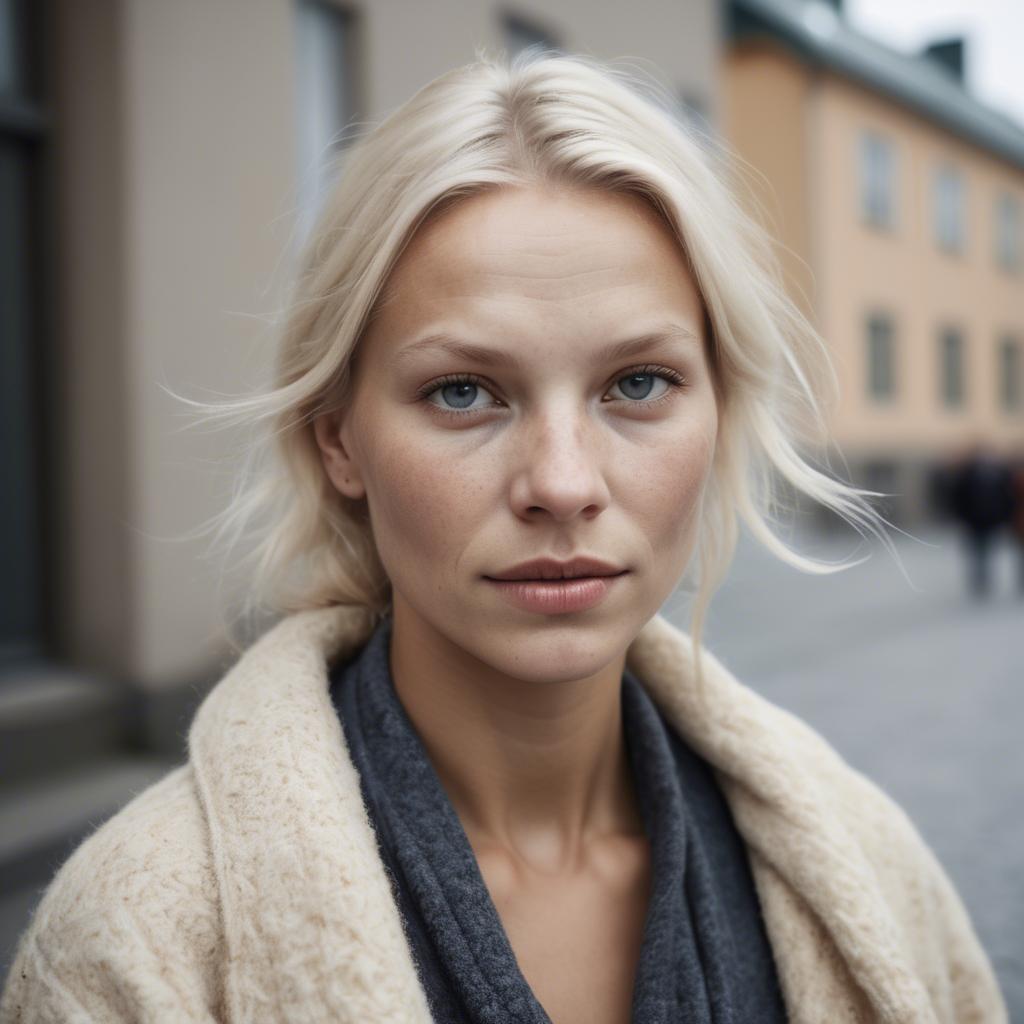 A stunning image of swedish woman in soft textures.
