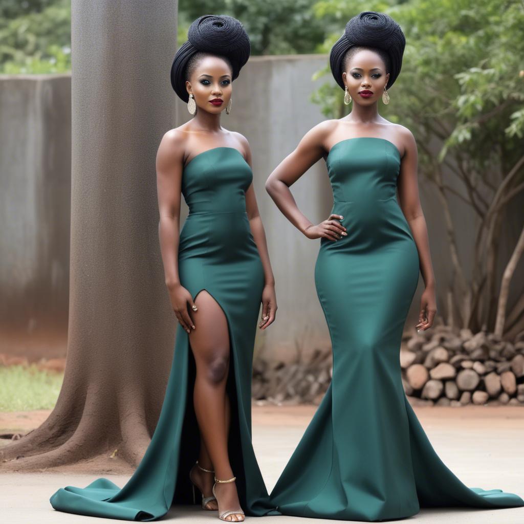 A stunning image of tanzanian enchantress wearing a sleek modern gown reflecting a contemporary african look.