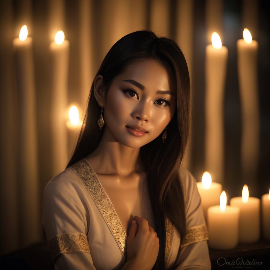 A stunning image of thai beauty in soft candlelight.