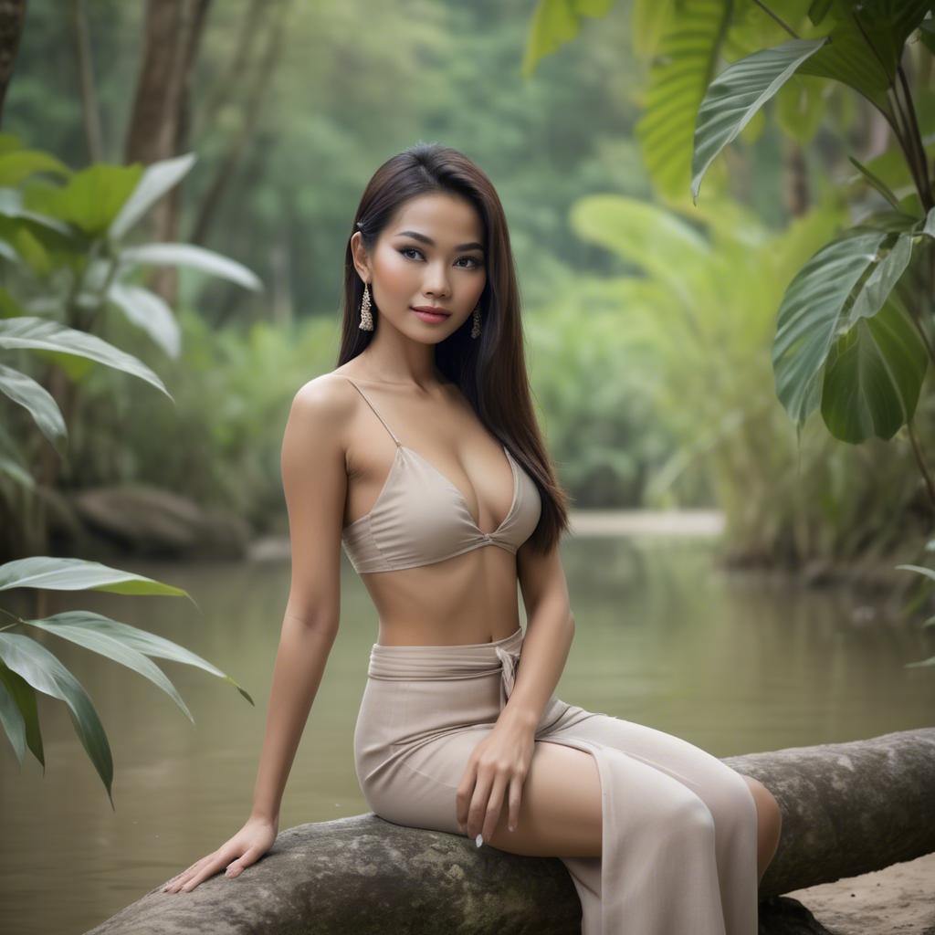 A stunning image of thai beauty in soft natural surroundings.