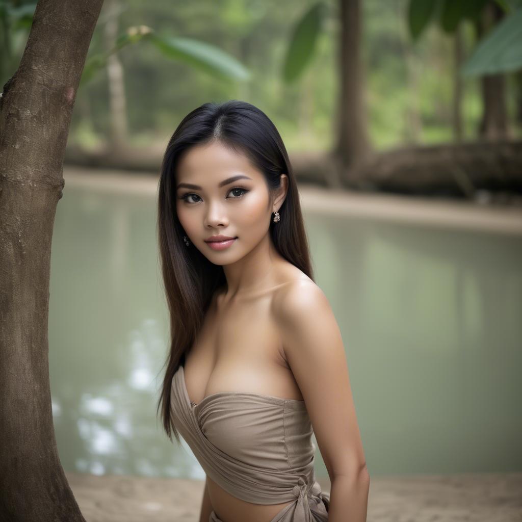 A stunning image of thai beauty in soft natural surroundings.