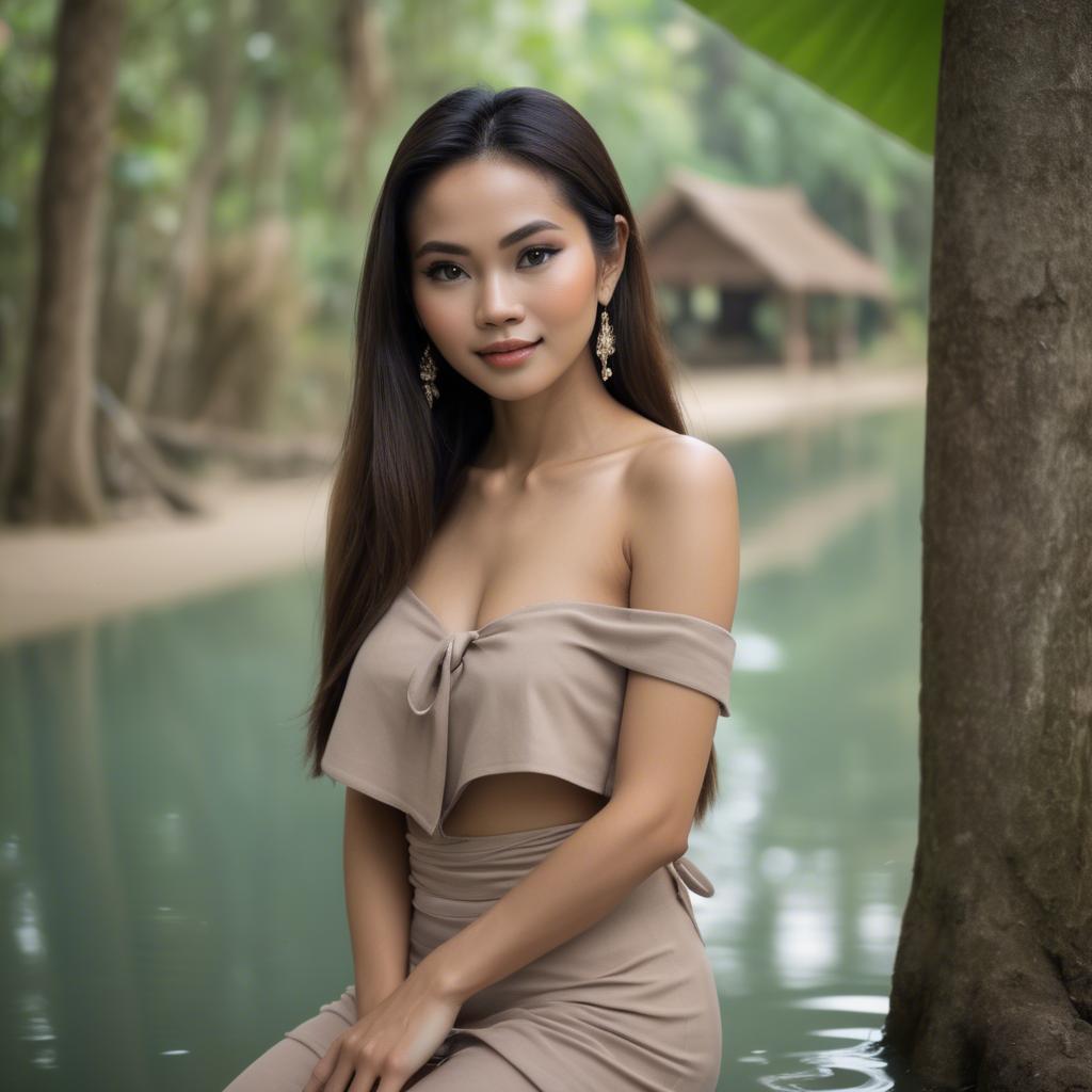 A stunning image of thai beauty in soft natural surroundings.