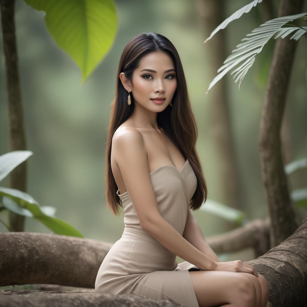 A stunning image of thai beauty in soft natural surroundings.