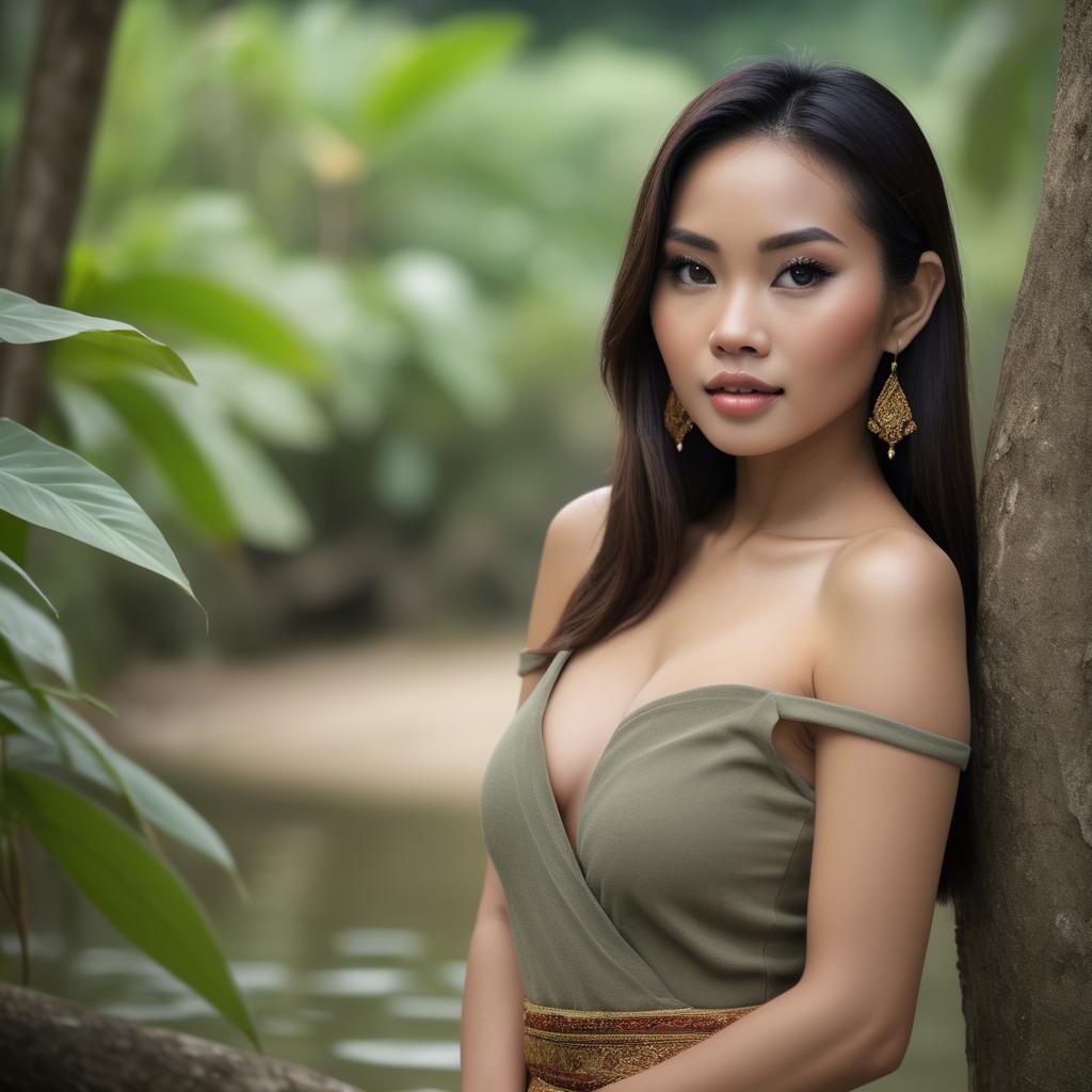 A stunning image of thai beauty in soft natural surroundings.