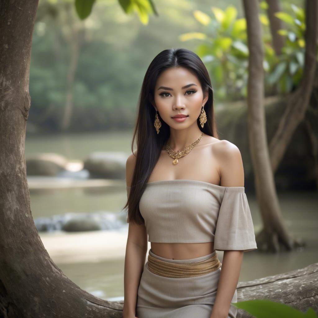 A stunning image of thai beauty in soft natural surroundings.