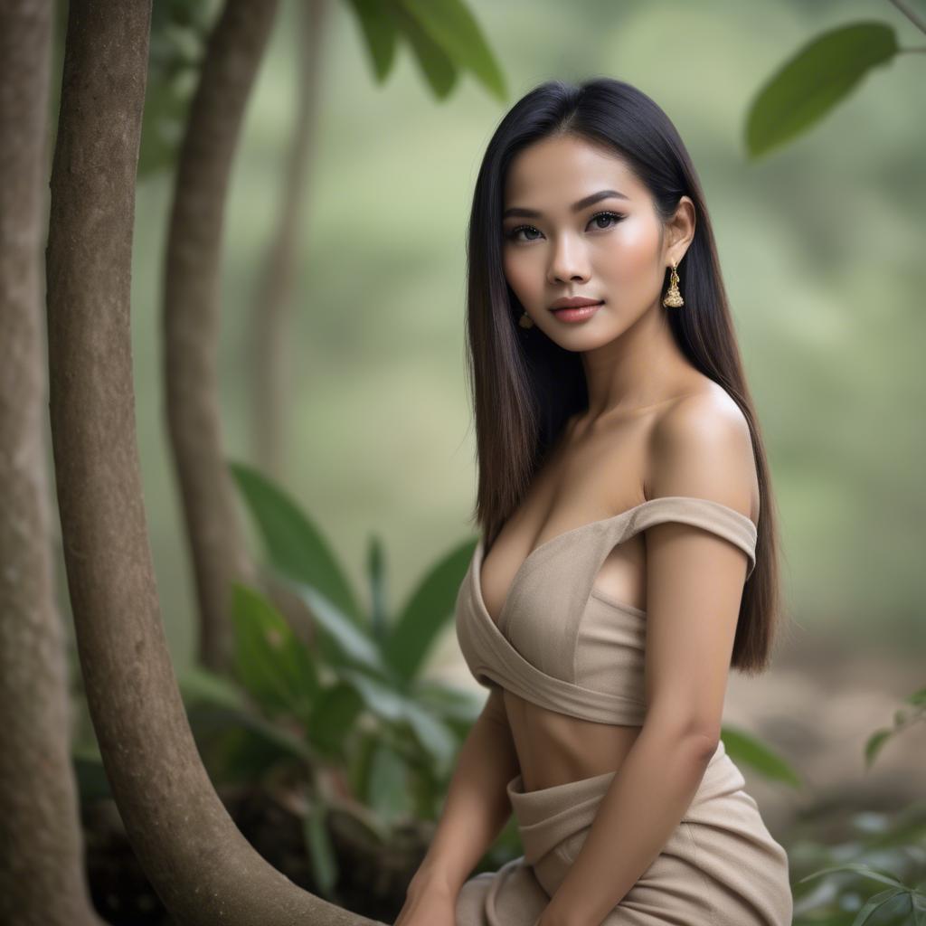 A stunning image of thai beauty in soft natural surroundings.