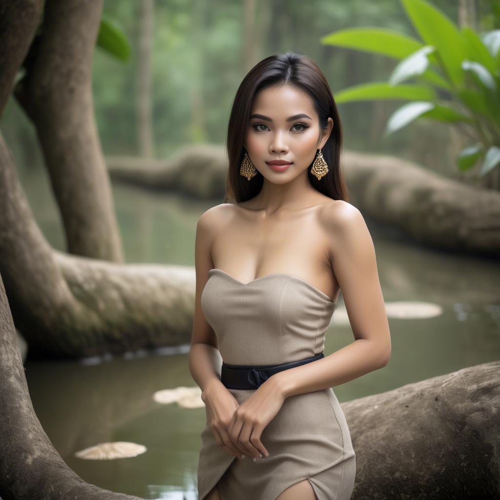 A stunning image of thai beauty in soft natural surroundings.