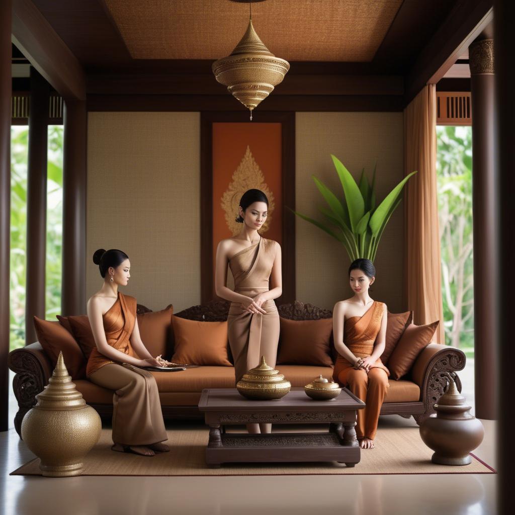 A stunning image of thai elegance in natural warm hues.