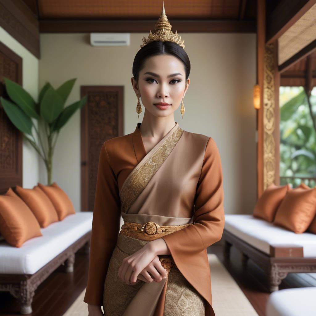 A stunning image of thai elegance in natural warm hues.
