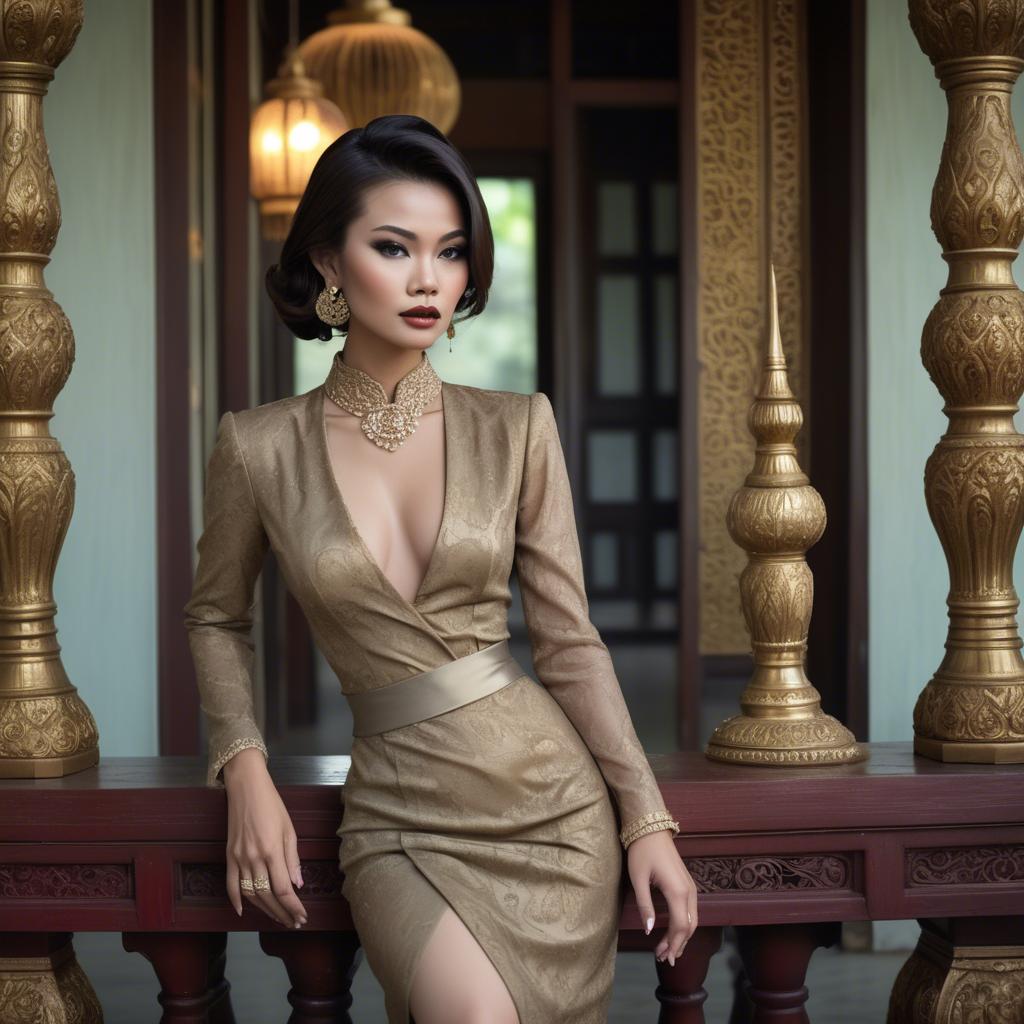A stunning image of thai glamour in vintage settings.