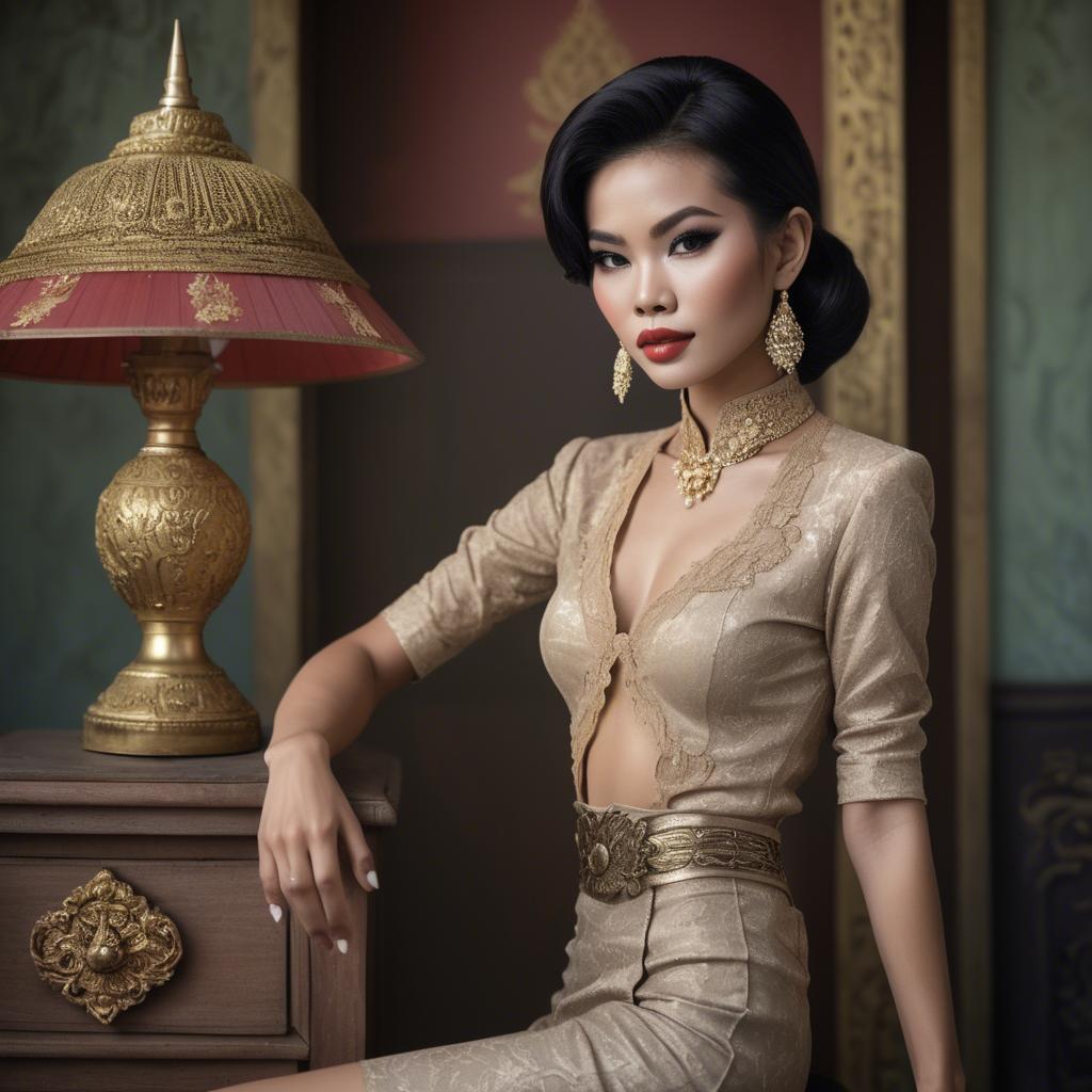 A stunning image of thai glamour in vintage settings.