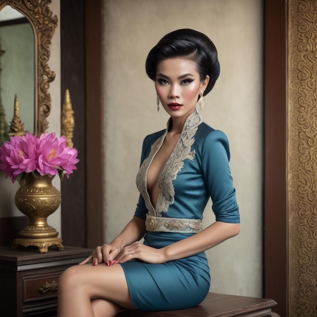 A stunning image of thai glamour in vintage settings.