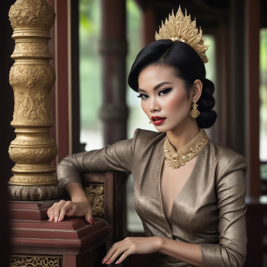 A stunning image of thai glamour in vintage settings.