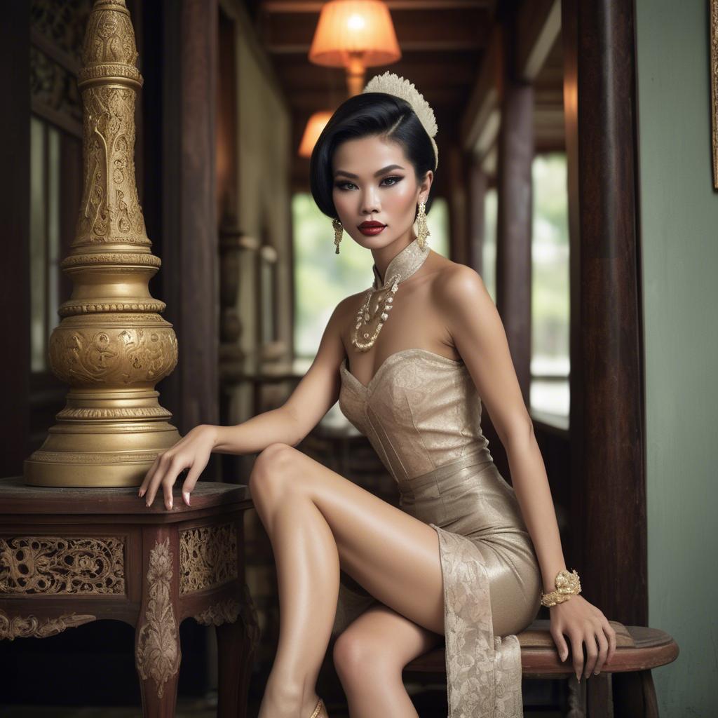 A stunning image of thai glamour in vintage settings.