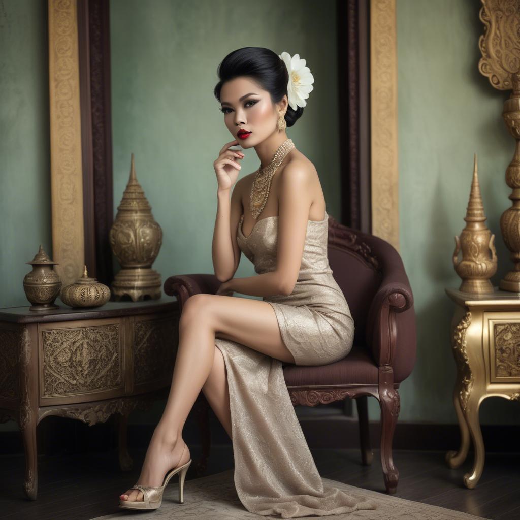 A stunning image of thai glamour in vintage settings.