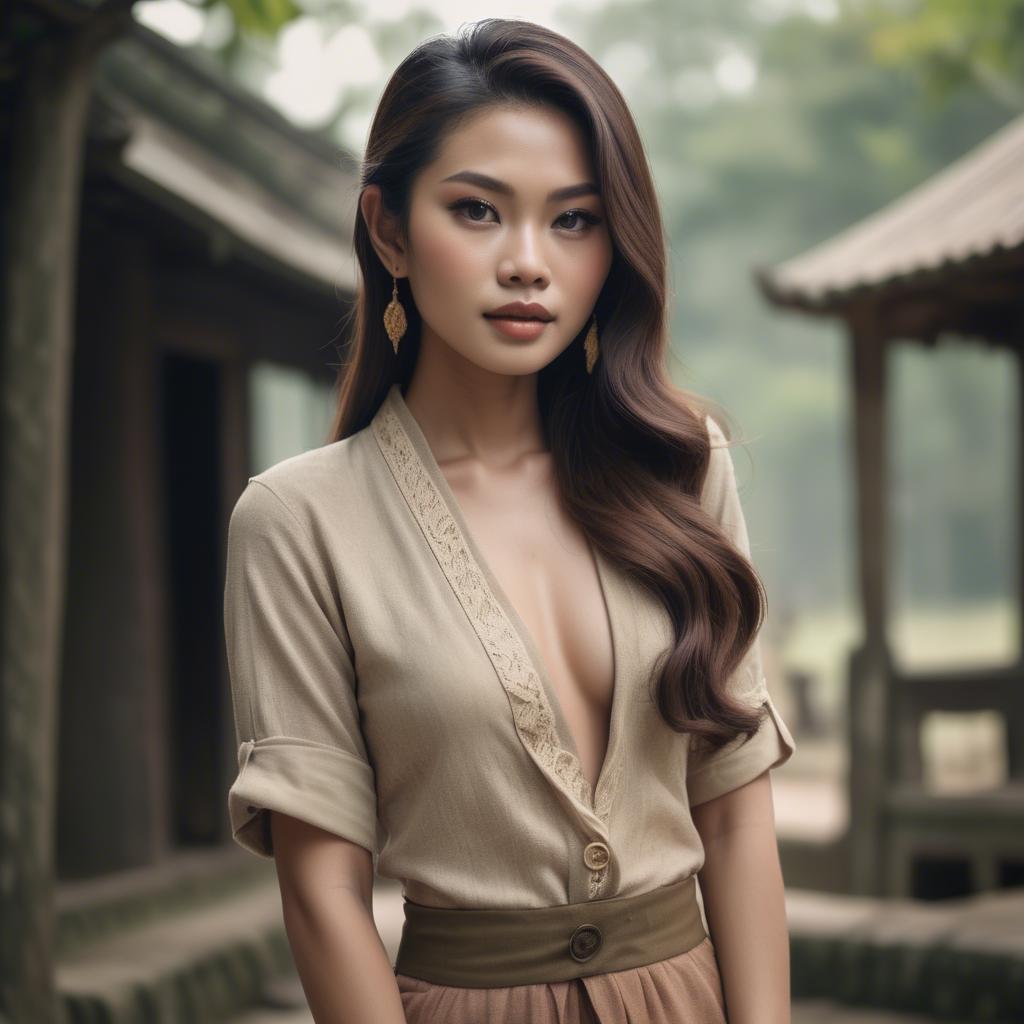 A stunning image of thai model in natural vintage tones.