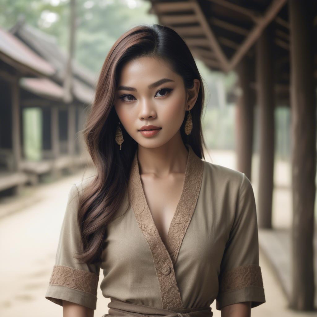 A stunning image of thai model in natural vintage tones.