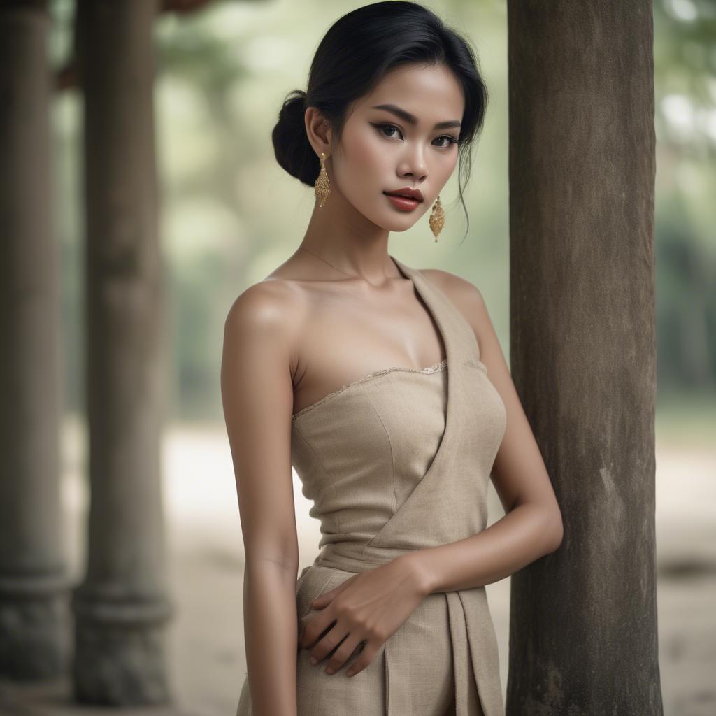 A stunning image of thai model in natural vintage tones.
