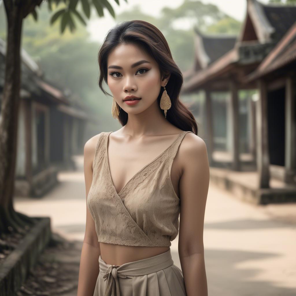 A stunning image of thai model in natural vintage tones.