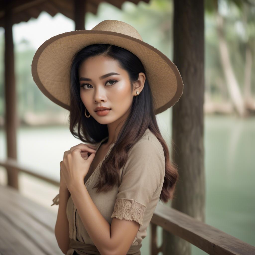 A stunning image of thai model in natural vintage tones.