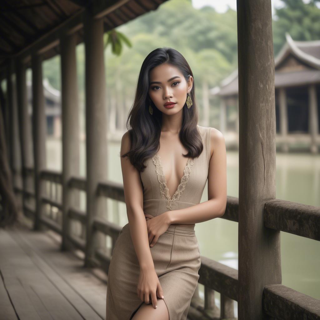 A stunning image of thai model in natural vintage tones.
