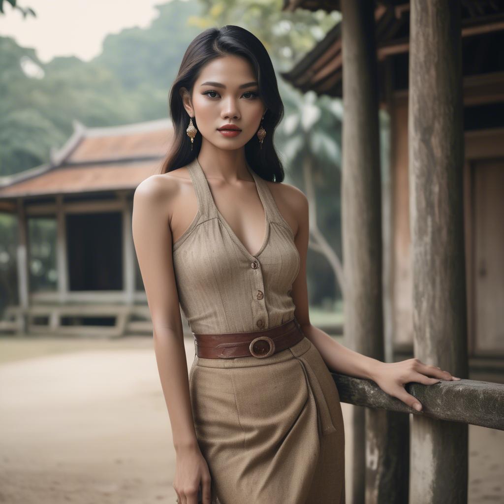 A stunning image of thai model in natural vintage tones.