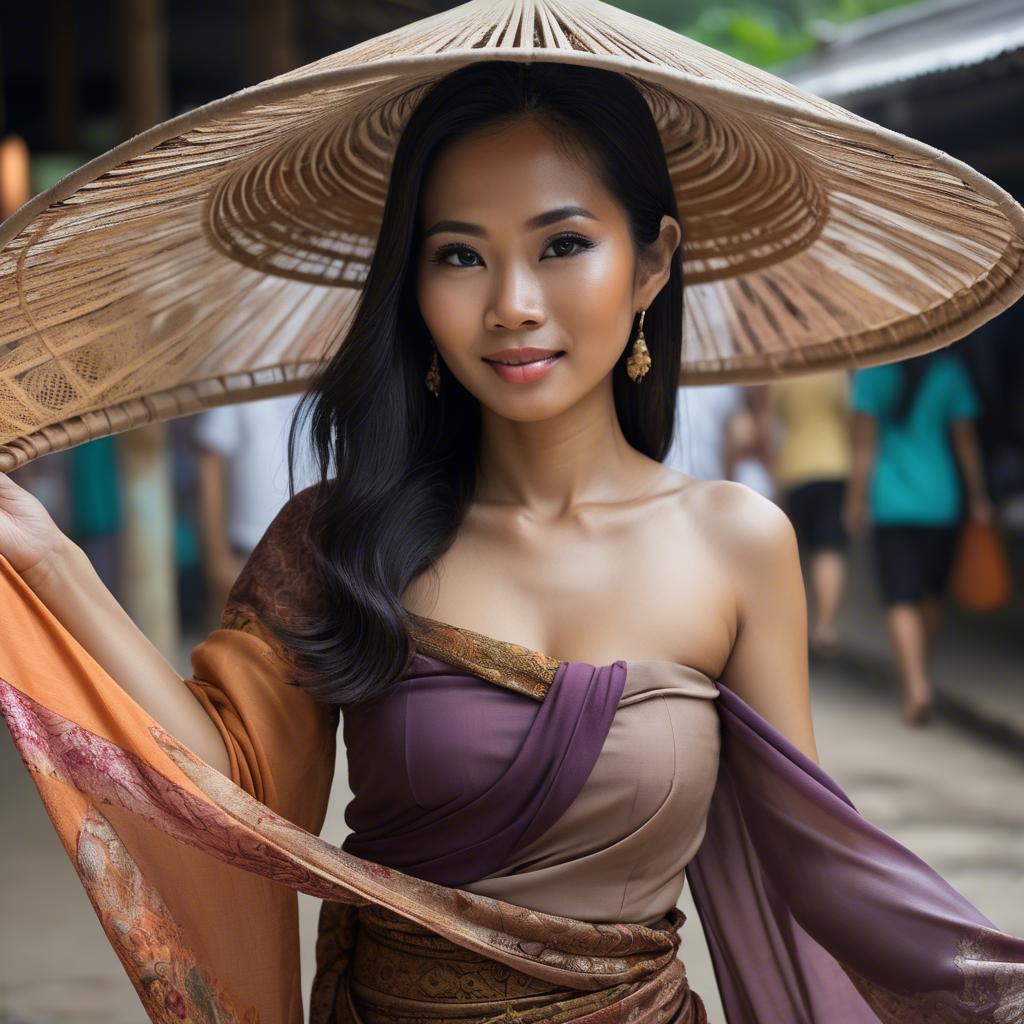 A stunning image of thai woman in flowing fabrics.
