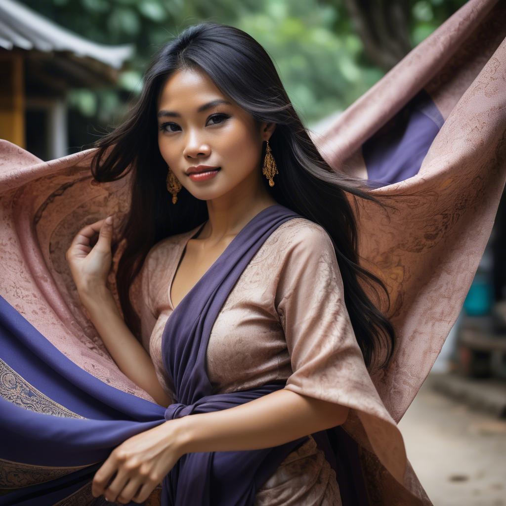 A stunning image of thai woman in flowing fabrics.
