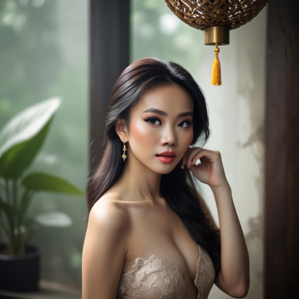 A stunning image of vietnamese glamour in natural lighting.