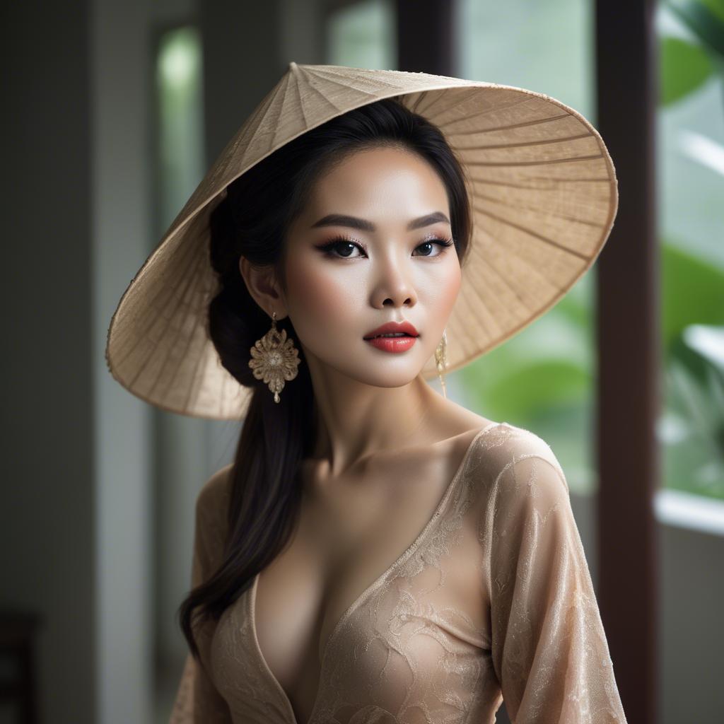 A stunning image of vietnamese glamour in natural lighting.