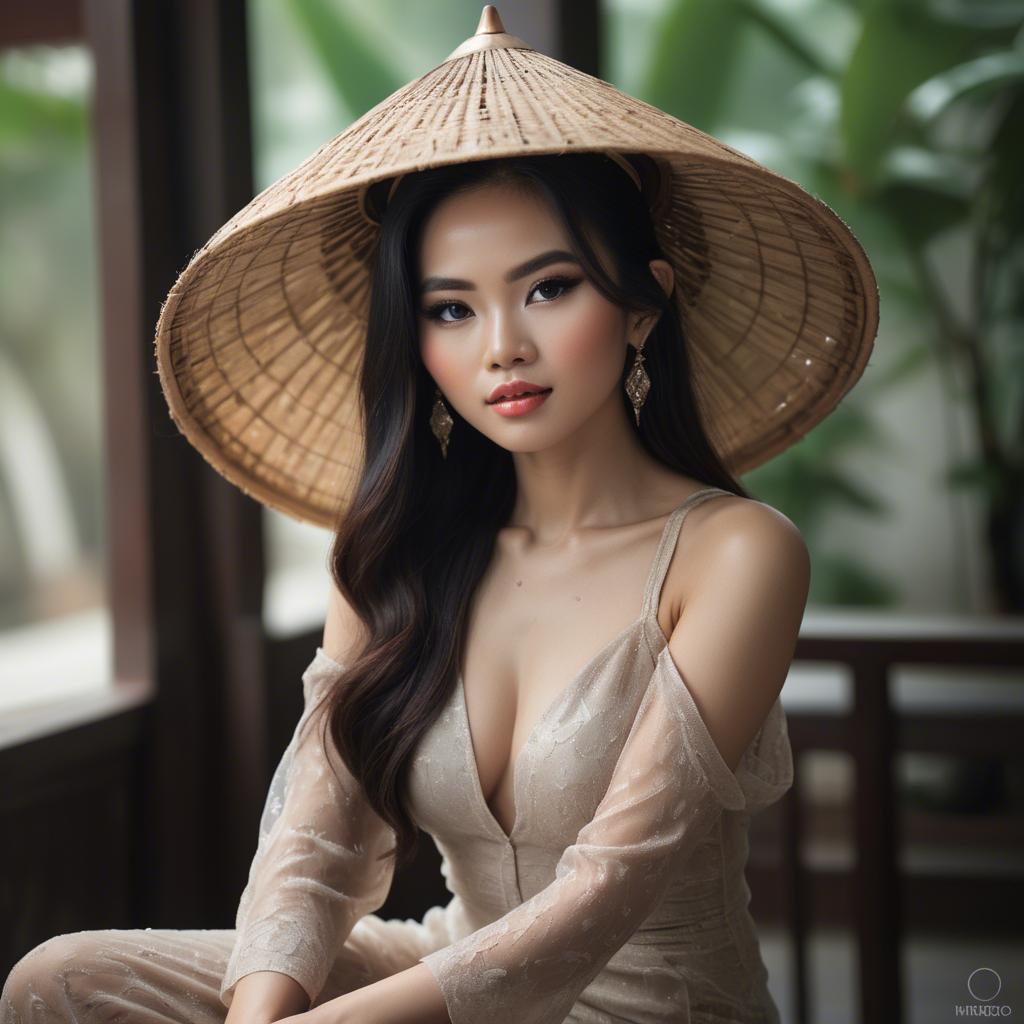 A stunning image of vietnamese glamour in natural lighting.