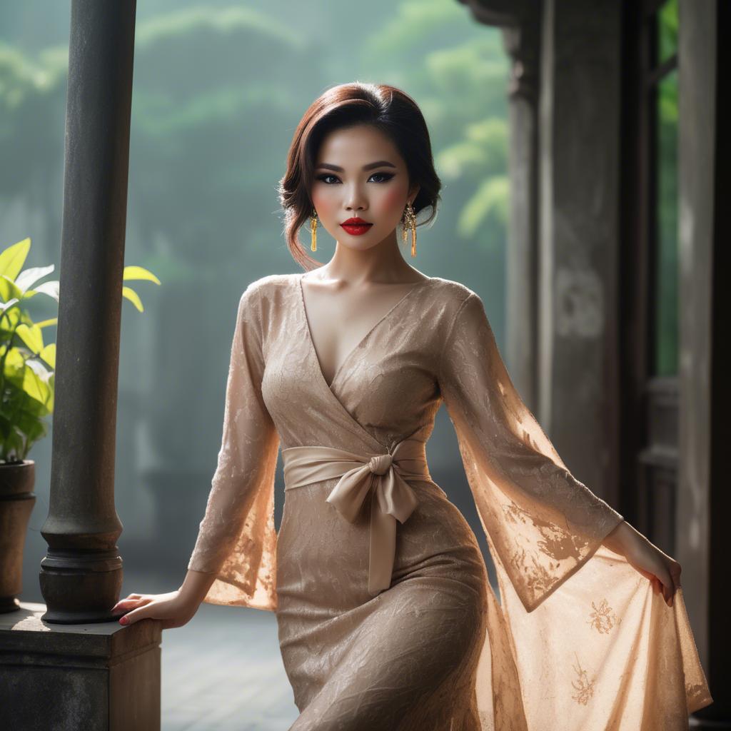 A stunning image of vietnamese glamour in natural lighting.