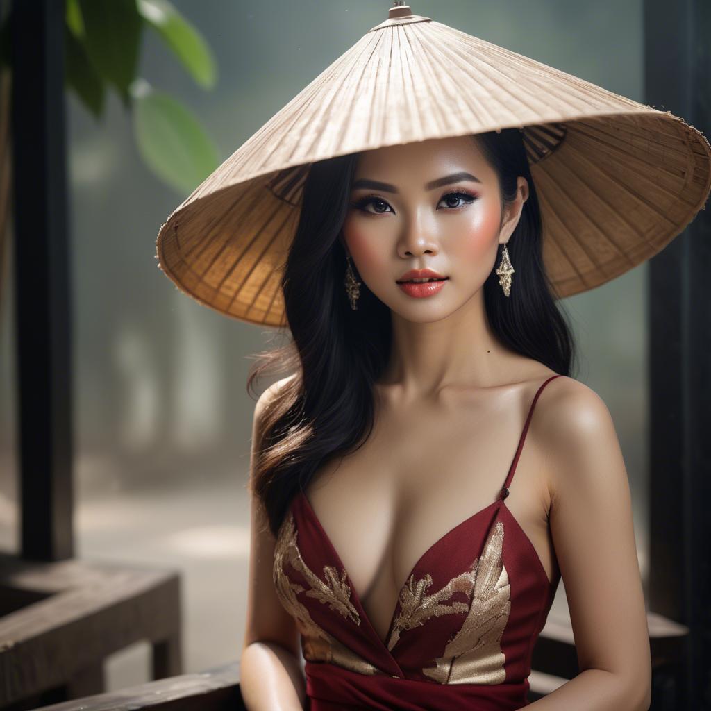 A stunning image of vietnamese glamour in natural lighting.
