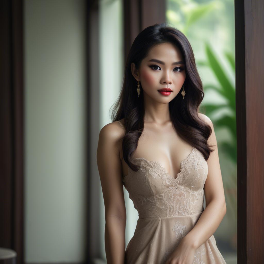 A stunning image of vietnamese glamour in natural lighting.