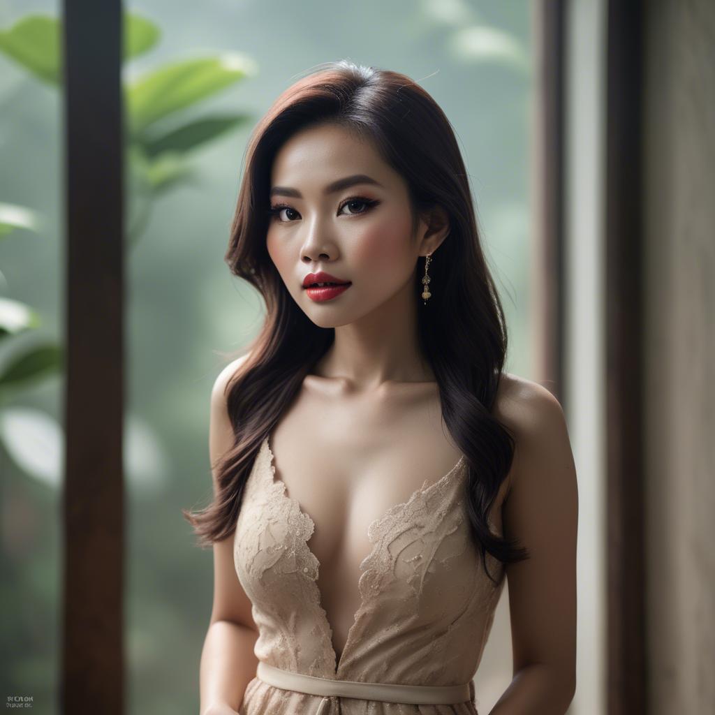 A stunning image of vietnamese glamour in natural lighting.